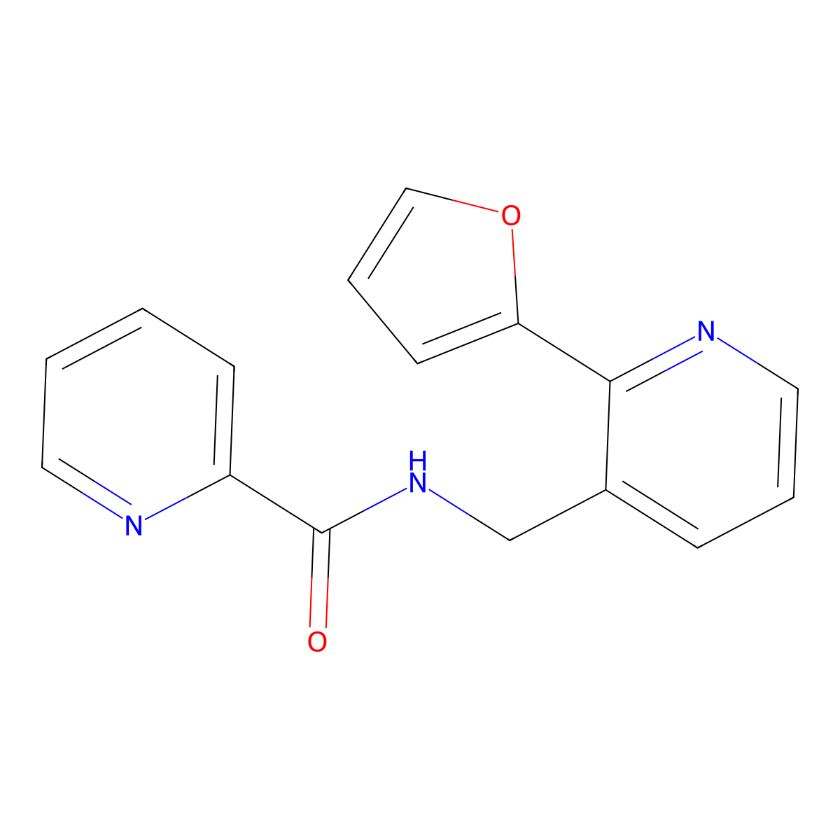 N-((2-(furan-2-yl)pyridin-3-yl)methyl)picolinamide molecular structure, CAS 2034343-73-0