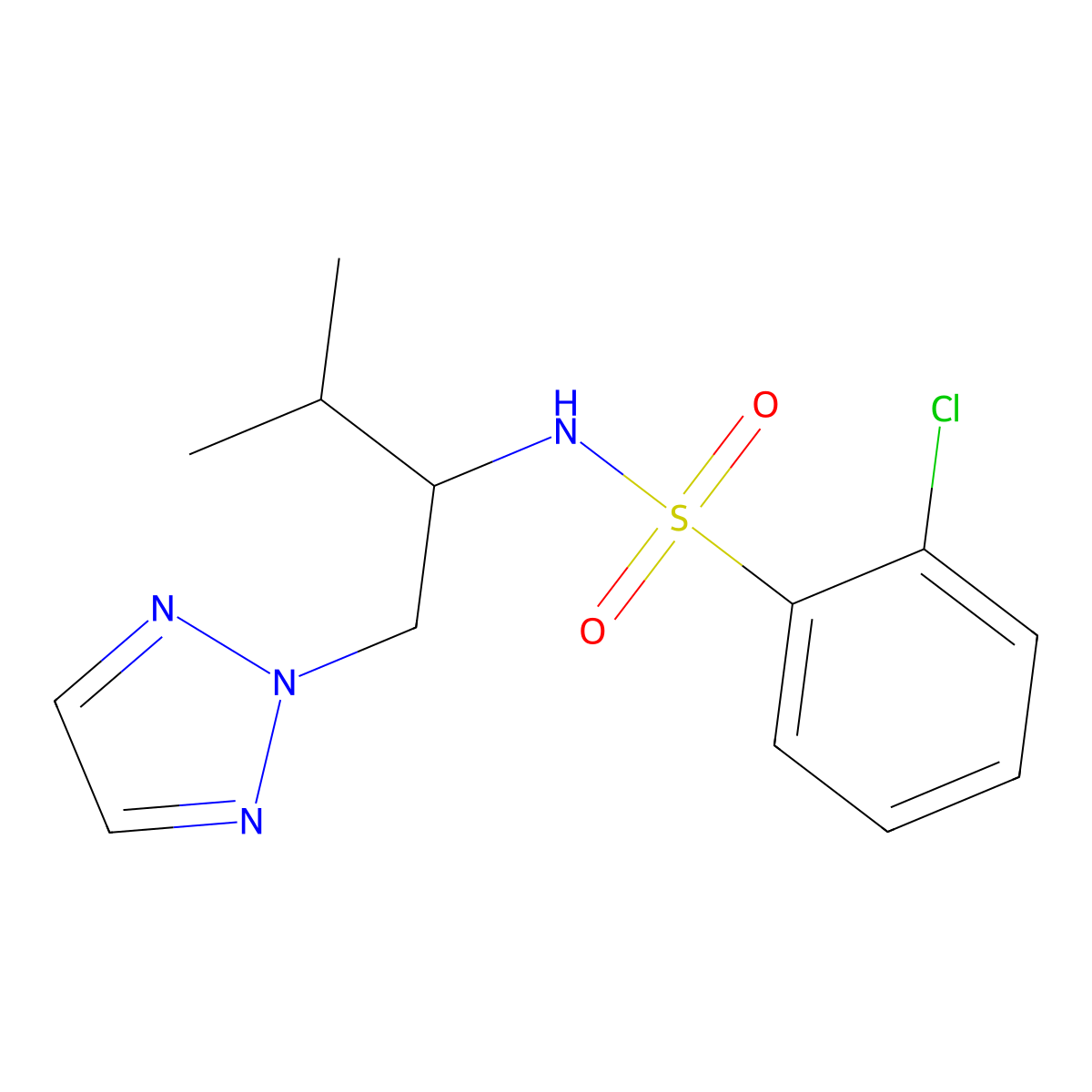 2-chloro-N-(3-methyl-1-(2H-1,2,3-triazol-2-yl)butan-2-yl)benzenesulfonamide molecular structure, CAS 2034343-80-9