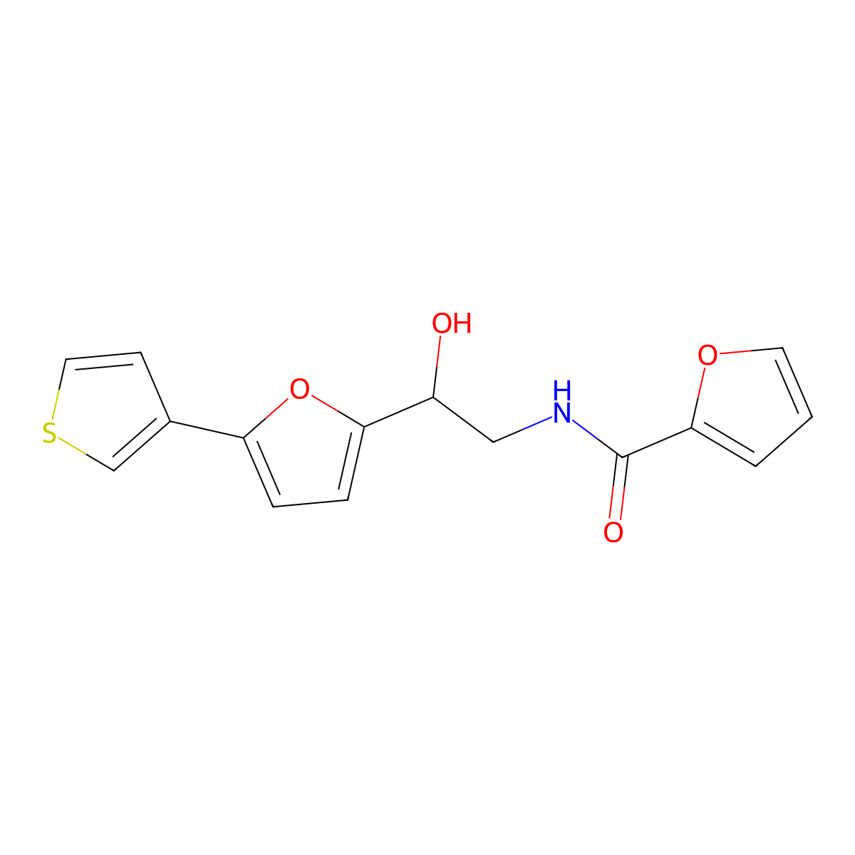 N-{2-hydroxy-2-[5-(thiophen-3-yl)furan-2-yl]ethyl}furan-2-carboxamide molecular structure, CAS 2034343-86-5