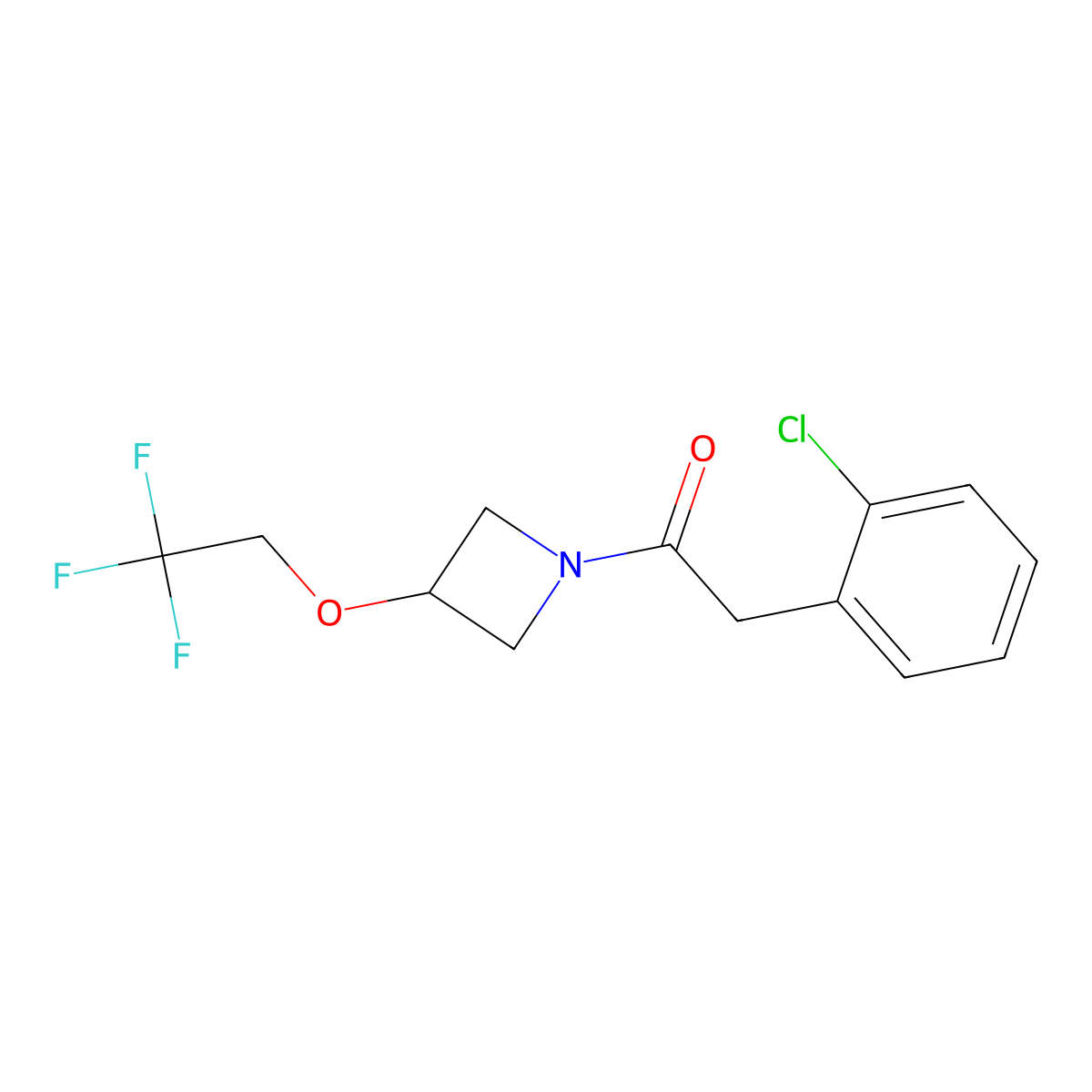 2-(2-Chlorophenyl)-1-(3-(2,2,2-trifluoroethoxy)azetidin-1-yl)ethanone molecular structure, CAS 2034343-97-8