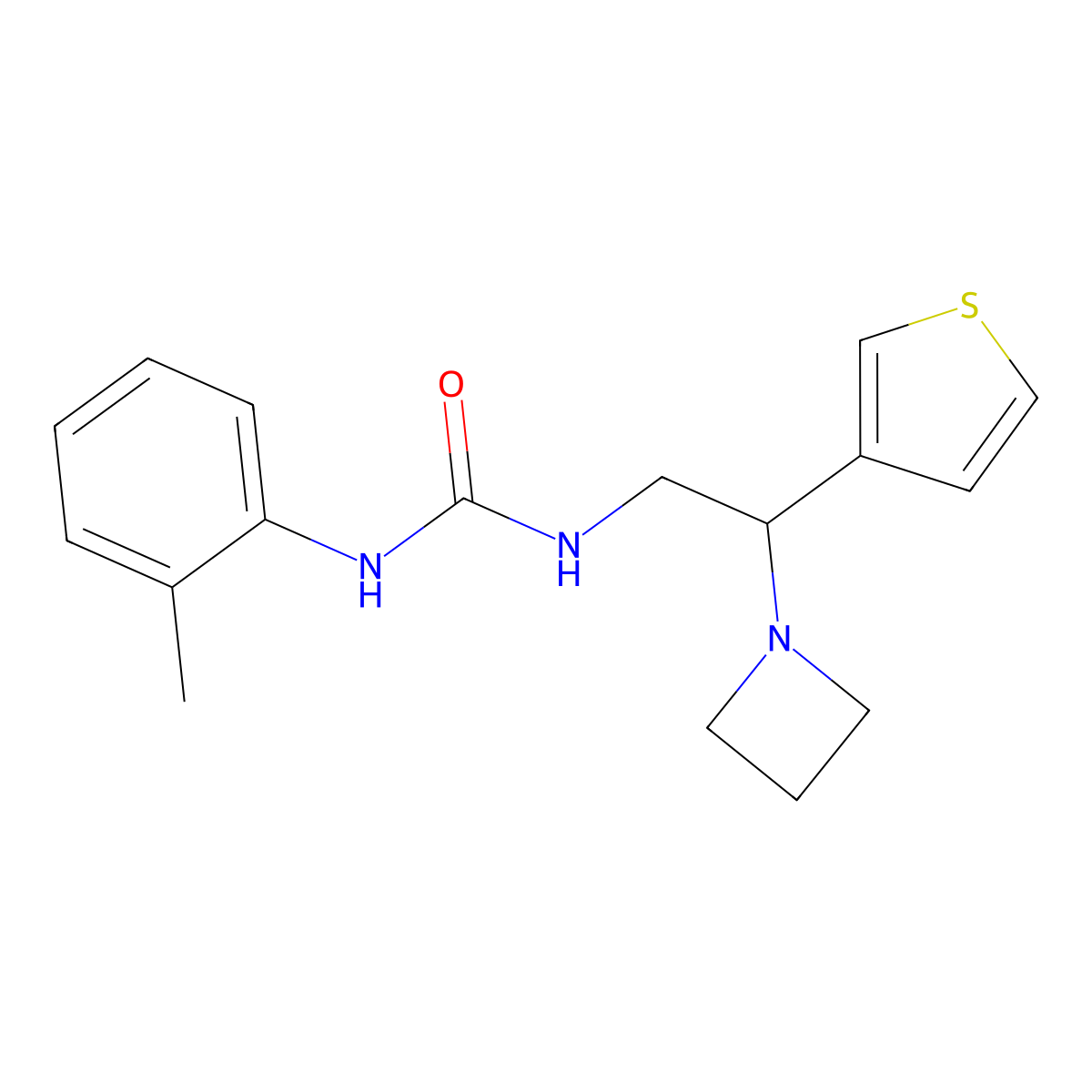 1-(2-(Azetidin-1-yl)-2-(thiophen-3-yl)ethyl)-3-(o-tolyl)urea molecular structure, CAS 2034344-01-7