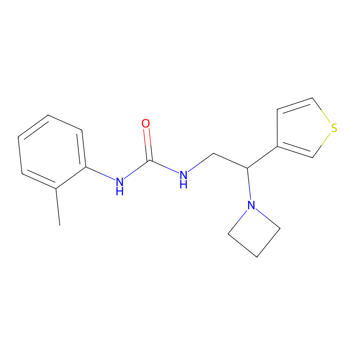 1-(2-(Azetidin-1-yl)-2-(thiophen-3-yl)ethyl)-3-(o-tolyl)urea molecular structure, CAS 2034344-01-7