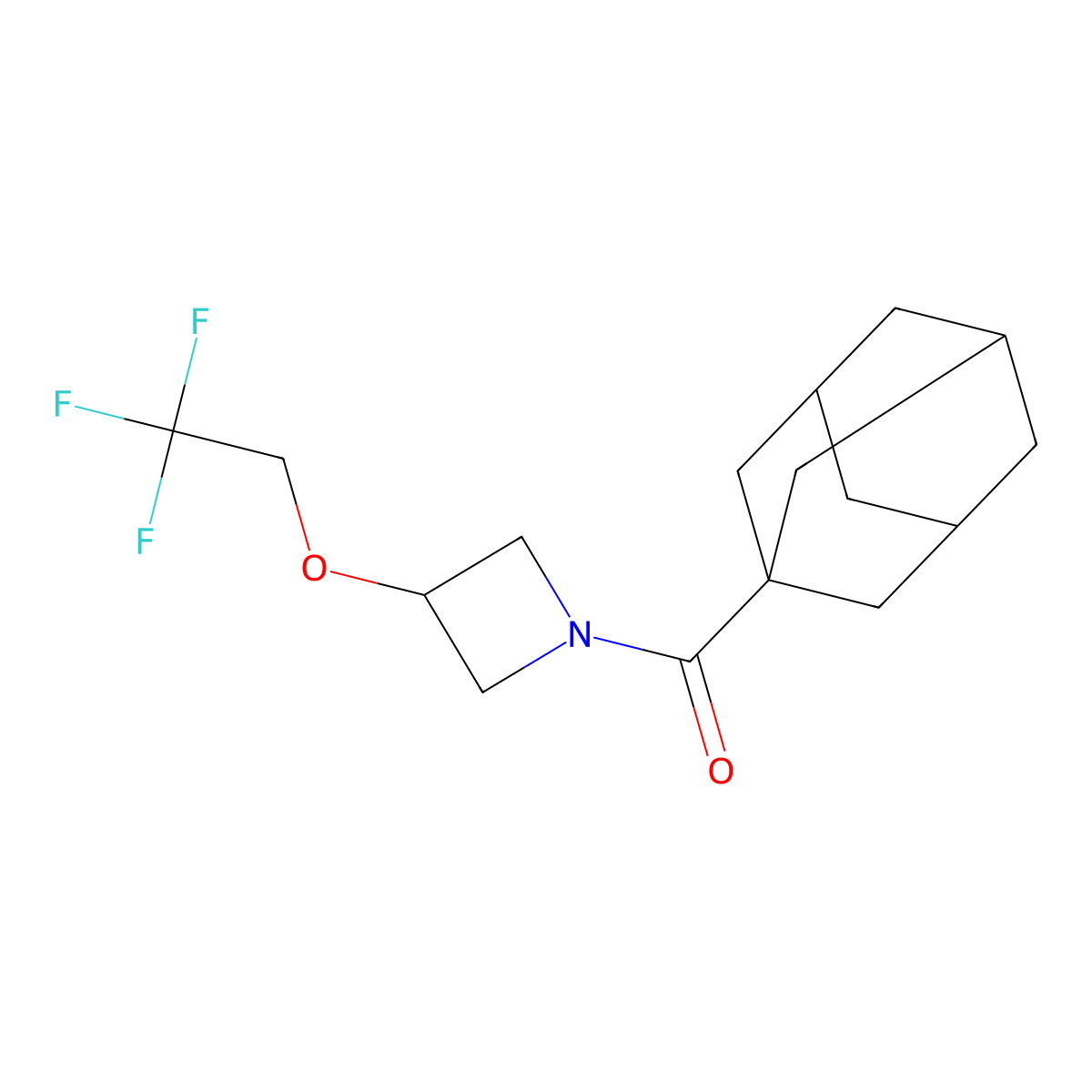 1-(Adamantane-1-carbonyl)-3-(2,2,2-trifluoroethoxy)azetidine molecular structure, CAS 2034344-06-2