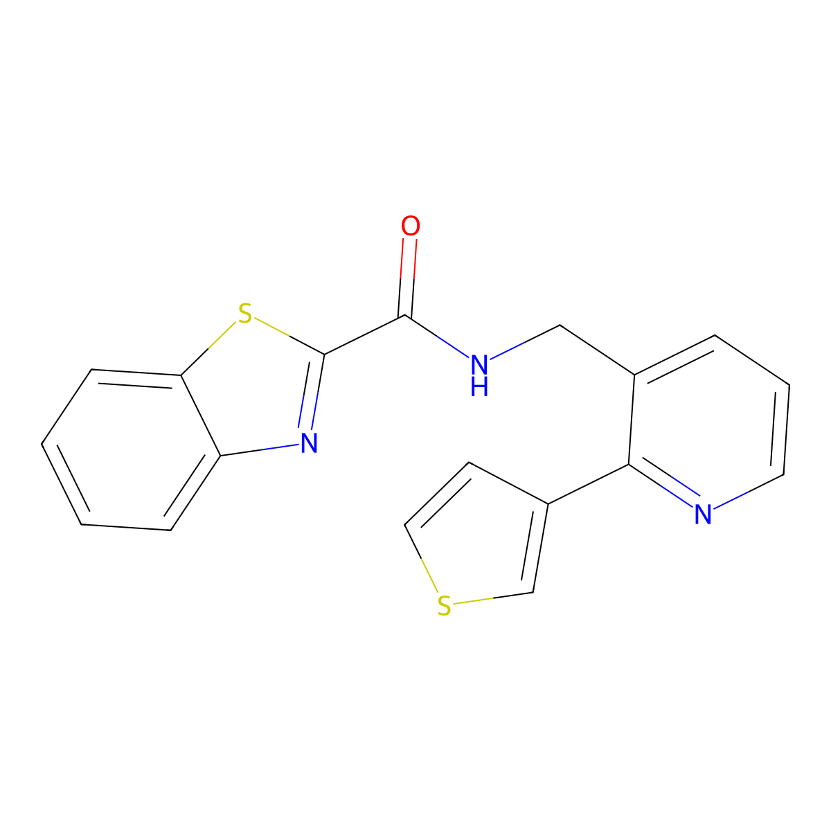 N-((2-(thiophen-3-yl)pyridin-3-yl)methyl)benzo[d]thiazole-2-carboxamide molecular structure, CAS 2034344-08-4