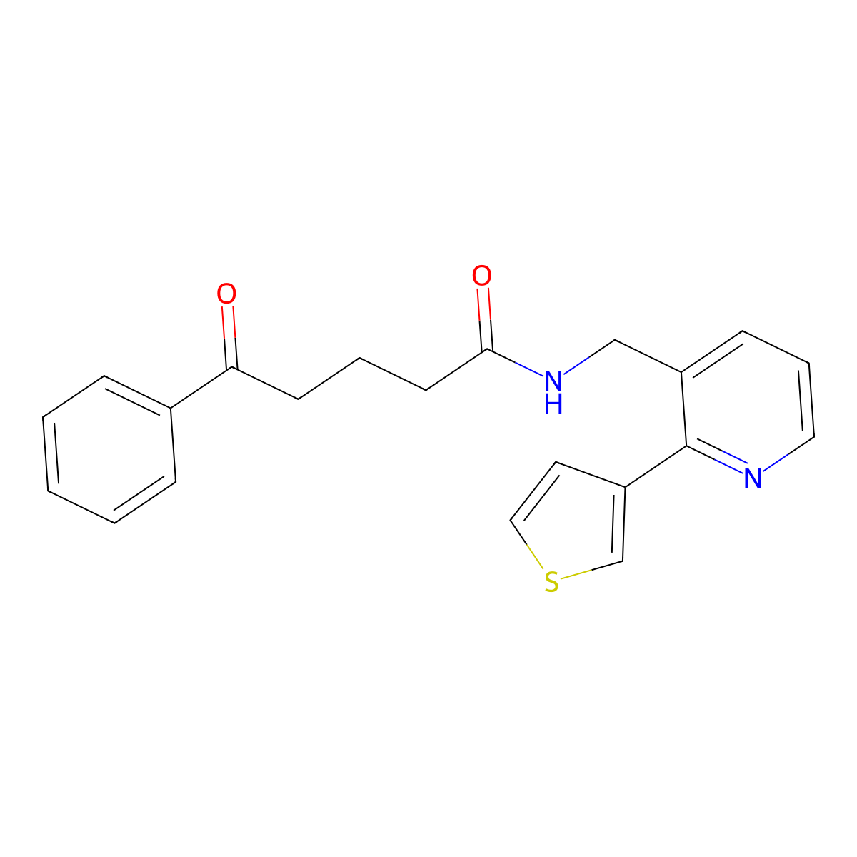 5-oxo-5-phenyl-N-{[2-(thiophen-3-yl)pyridin-3-yl]methyl}pentanamide molecular structure, CAS 2034344-24-4