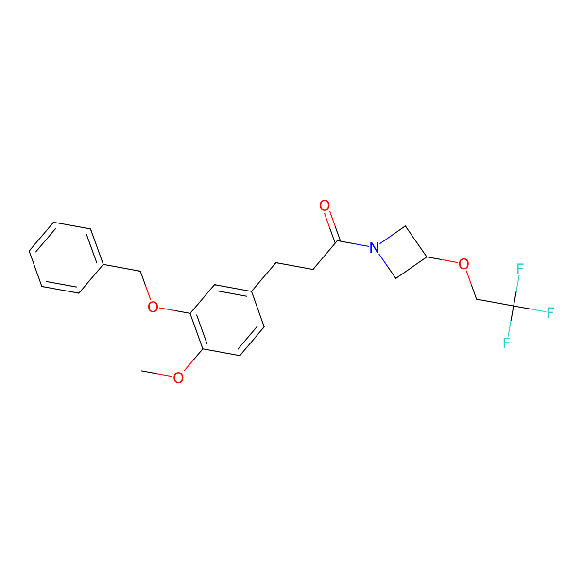 3-(3-(Benzyloxy)-4-methoxyphenyl)-1-(3-(2,2,2-trifluoroethoxy)azetidin-1-yl)propan-1-one molecular structure, CAS 2034344-40-4