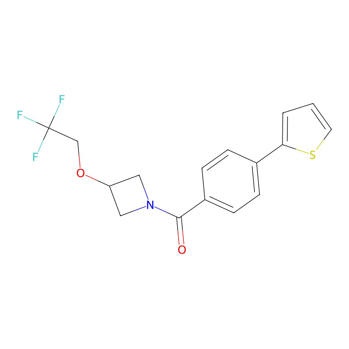 (4-(Thiophen-2-yl)phenyl)(3-(2,2,2-trifluoroethoxy)azetidin-1-yl)methanone molecular structure, CAS 2034344-47-1