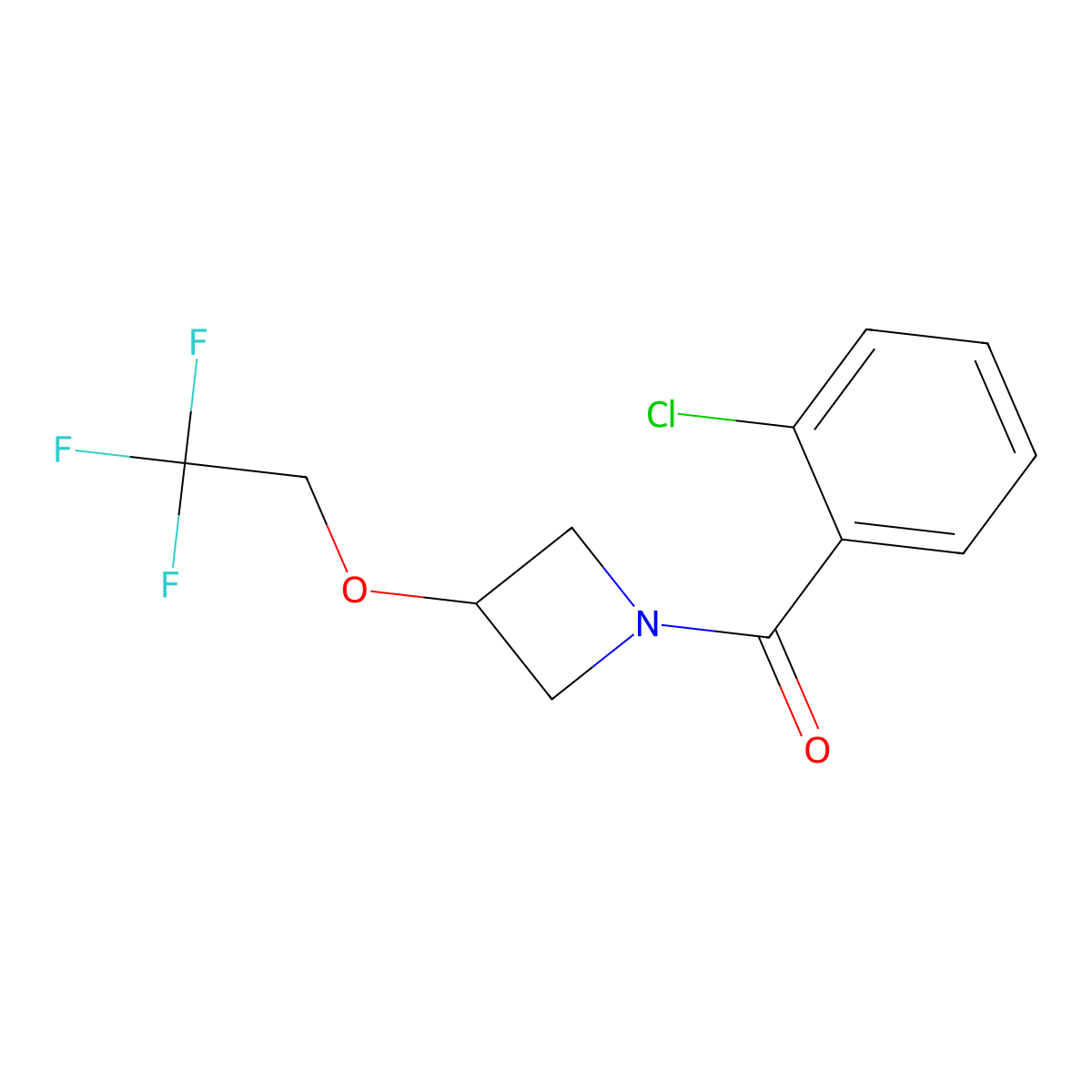 (2-Chlorophenyl)(3-(2,2,2-trifluoroethoxy)azetidin-1-yl)methanone molecular structure, CAS 2034344-58-4
