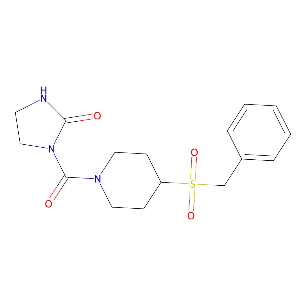 1-(4-(Benzylsulfonyl)piperidine-1-carbonyl)imidazolidin-2-one molecular structure, CAS 2034344-61-9