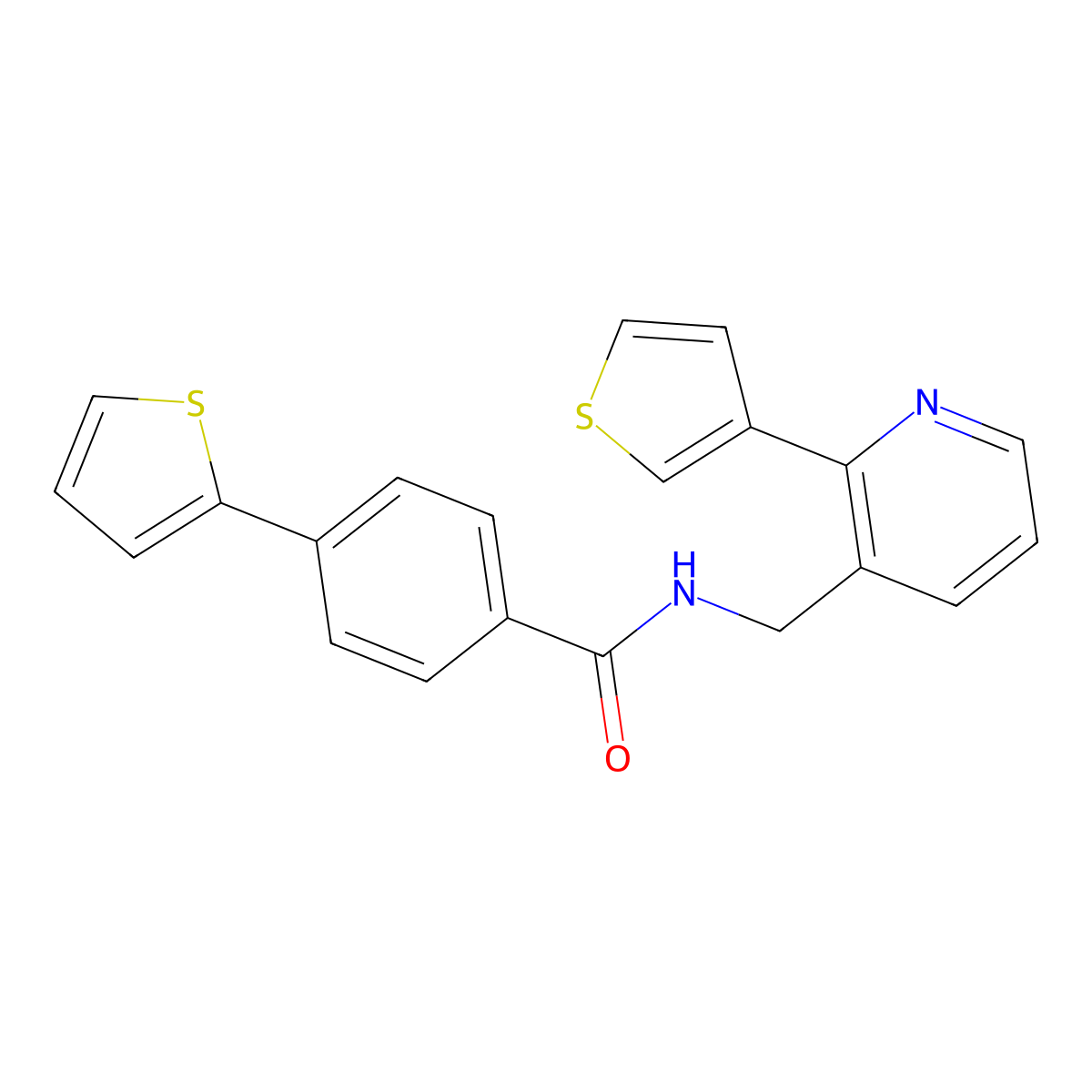 4-(thiophen-2-yl)-N-((2-(thiophen-3-yl)pyridin-3-yl)methyl)benzamide molecular structure, CAS 2034344-68-6