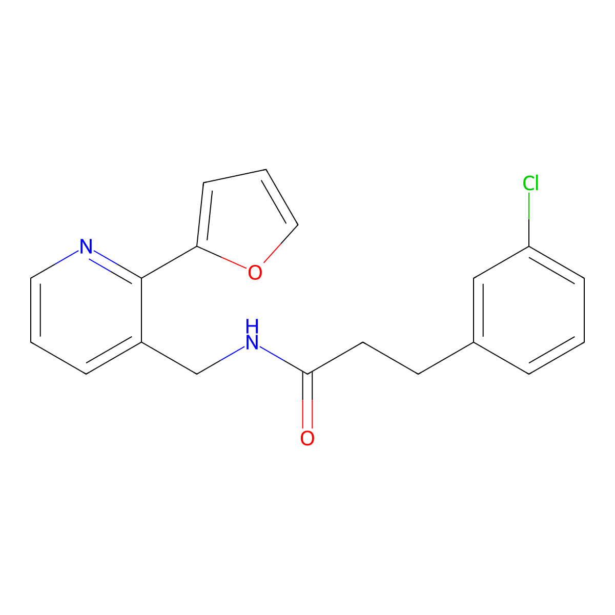 3-(3-chlorophenyl)-N-{[2-(furan-2-yl)pyridin-3-yl]methyl}propanamide molecular structure, CAS 2034344-81-3