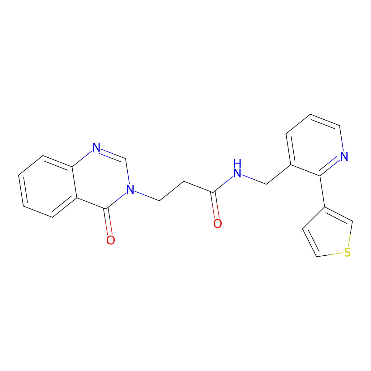 3-(4-oxoquinazolin-3(4H)-yl)-N-((2-(thiophen-3-yl)pyridin-3-yl)methyl)propanamide molecular structure, CAS 2034344-82-4