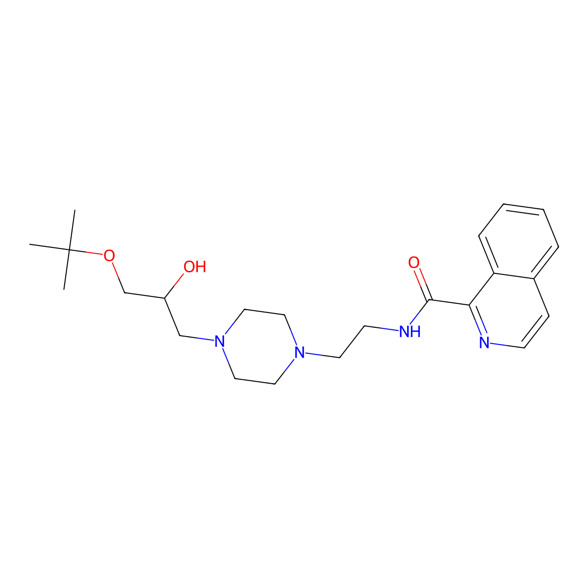 N-(2-{4-[3-(tert-butoxy)-2-hydroxypropyl]piperazin-1-yl}ethyl)isoquinoline-1-carboxamide molecular structure, CAS 2034344-96-0