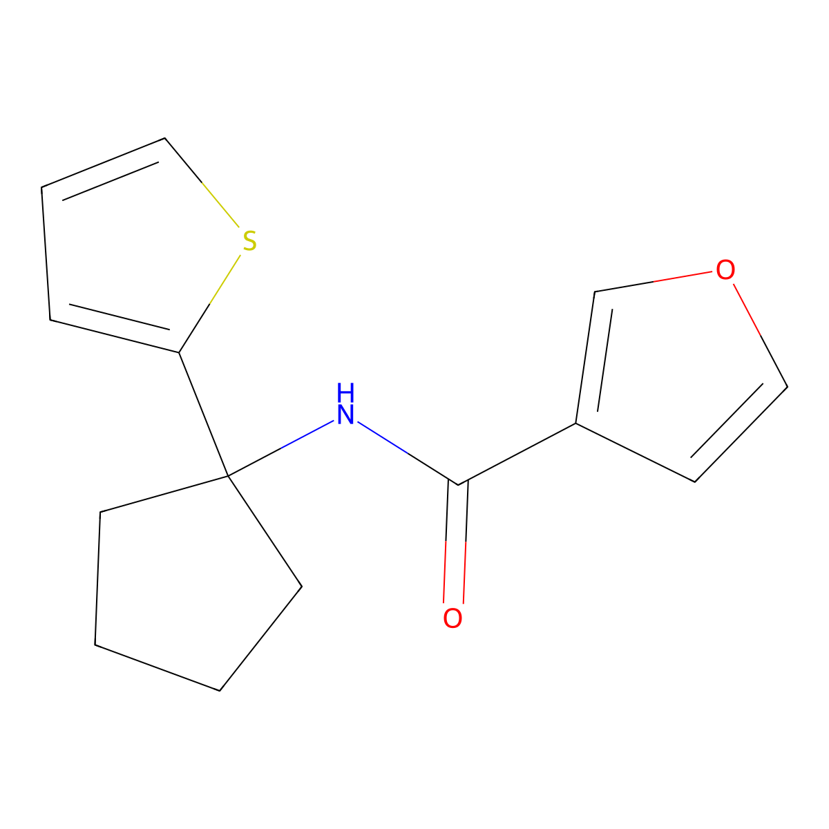 N-(1-(thiophen-2-yl)cyclopentyl)furan-3-carboxamide molecular structure, CAS 2034345-37-2