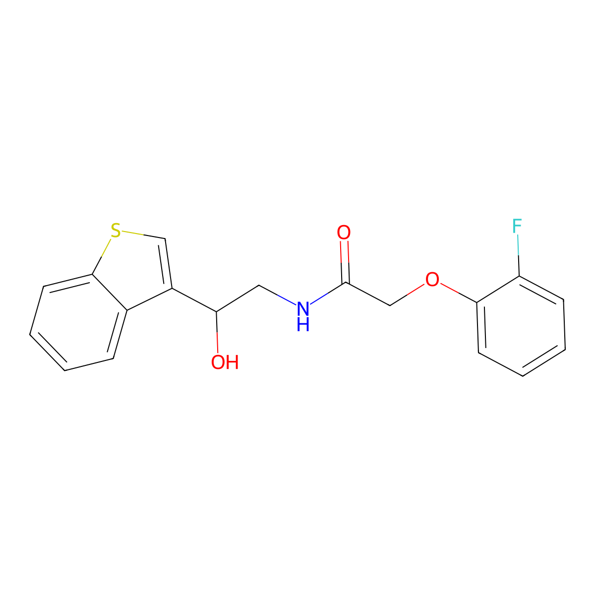 N-(2-(benzo[b]thiophen-3-yl)-2-hydroxyethyl)-2-(2-fluorophenoxy)acetamide molecular structure, CAS 2034345-92-9