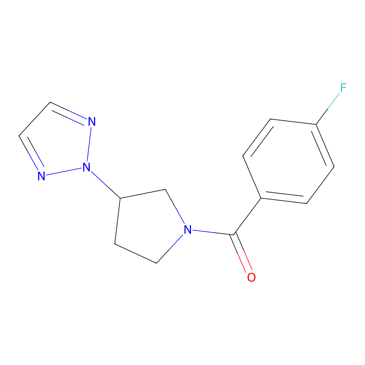 (3-(2H-1,2,3-triazol-2-yl)pyrrolidin-1-yl)(4-fluorophenyl)methanone molecular structure, CAS 2034345-99-6