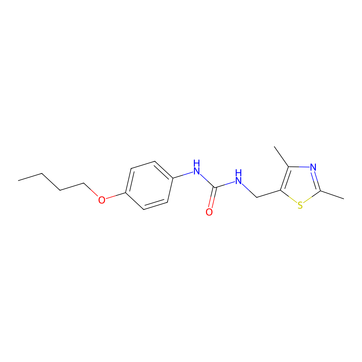 1-(4-Butoxyphenyl)-3-((2,4-dimethylthiazol-5-yl)methyl)urea molecular structure, CAS 2034346-00-2