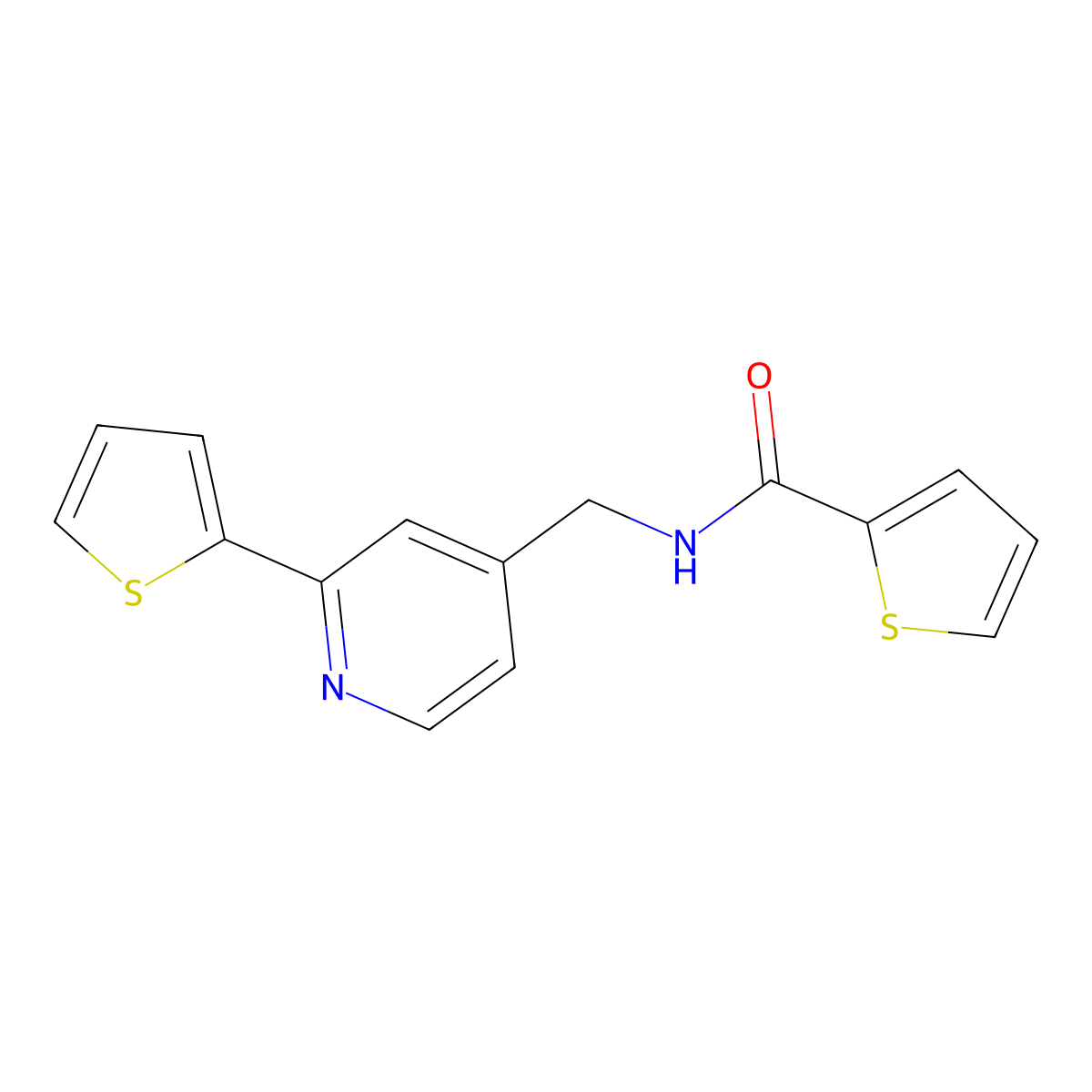 N-((2-(thiophen-2-yl)pyridin-4-yl)methyl)thiophene-2-carboxamide molecular structure, CAS 2034346-17-1