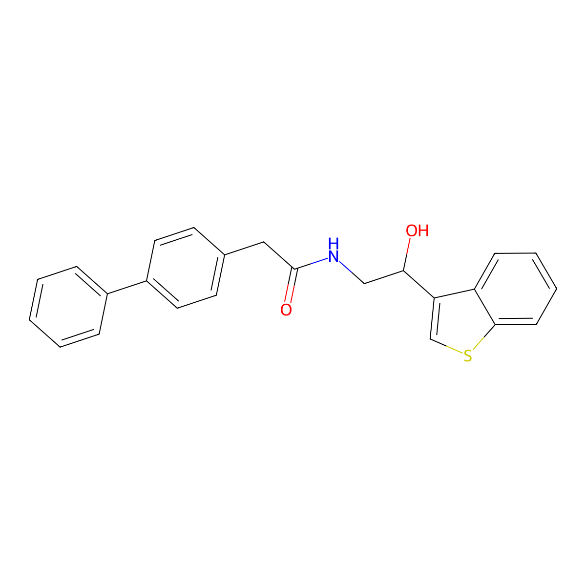 2-([1,1'-biphenyl]-4-yl)-N-(2-(benzo[b]thiophen-3-yl)-2-hydroxyethyl)acetamide molecular structure, CAS 2034346-19-3