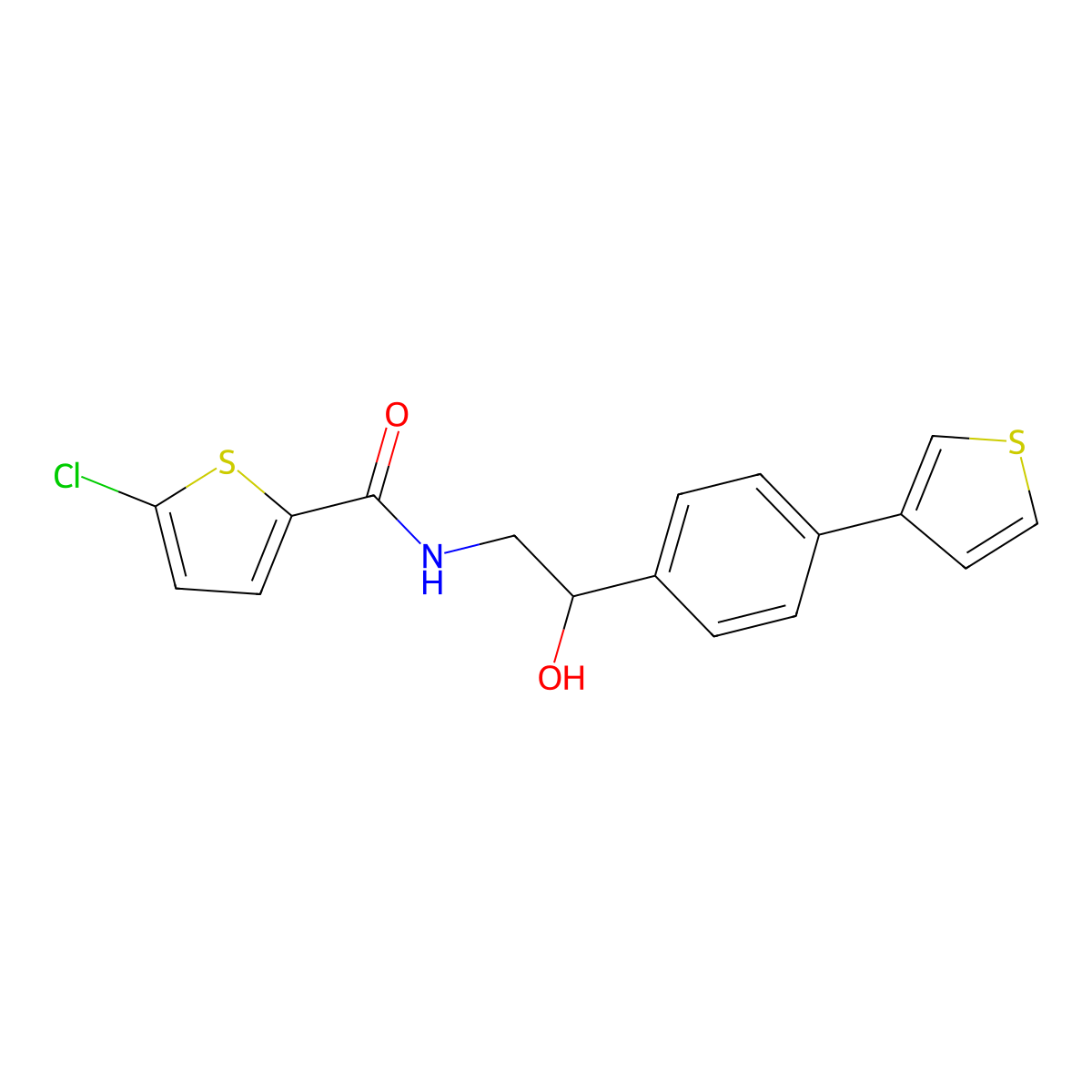 5-chloro-N-(2-hydroxy-2-(4-(thiophen-3-yl)phenyl)ethyl)thiophene-2-carboxamide molecular structure, CAS 2034346-20-6