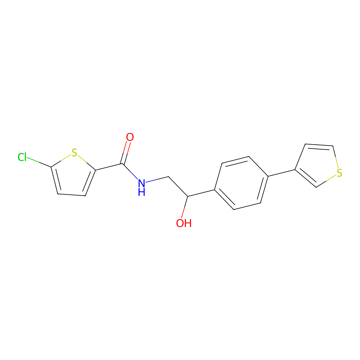 5-chloro-N-(2-hydroxy-2-(4-(thiophen-3-yl)phenyl)ethyl)thiophene-2-carboxamide molecular structure, CAS 2034346-20-6
