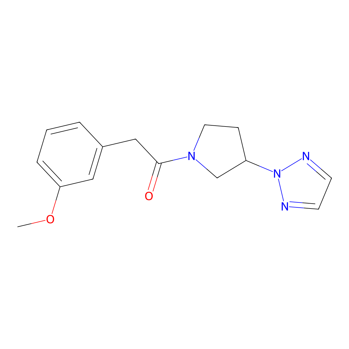 1-(3-(2H-1,2,3-triazol-2-yl)pyrrolidin-1-yl)-2-(3-methoxyphenyl)ethanone molecular structure, CAS 2034346-29-5