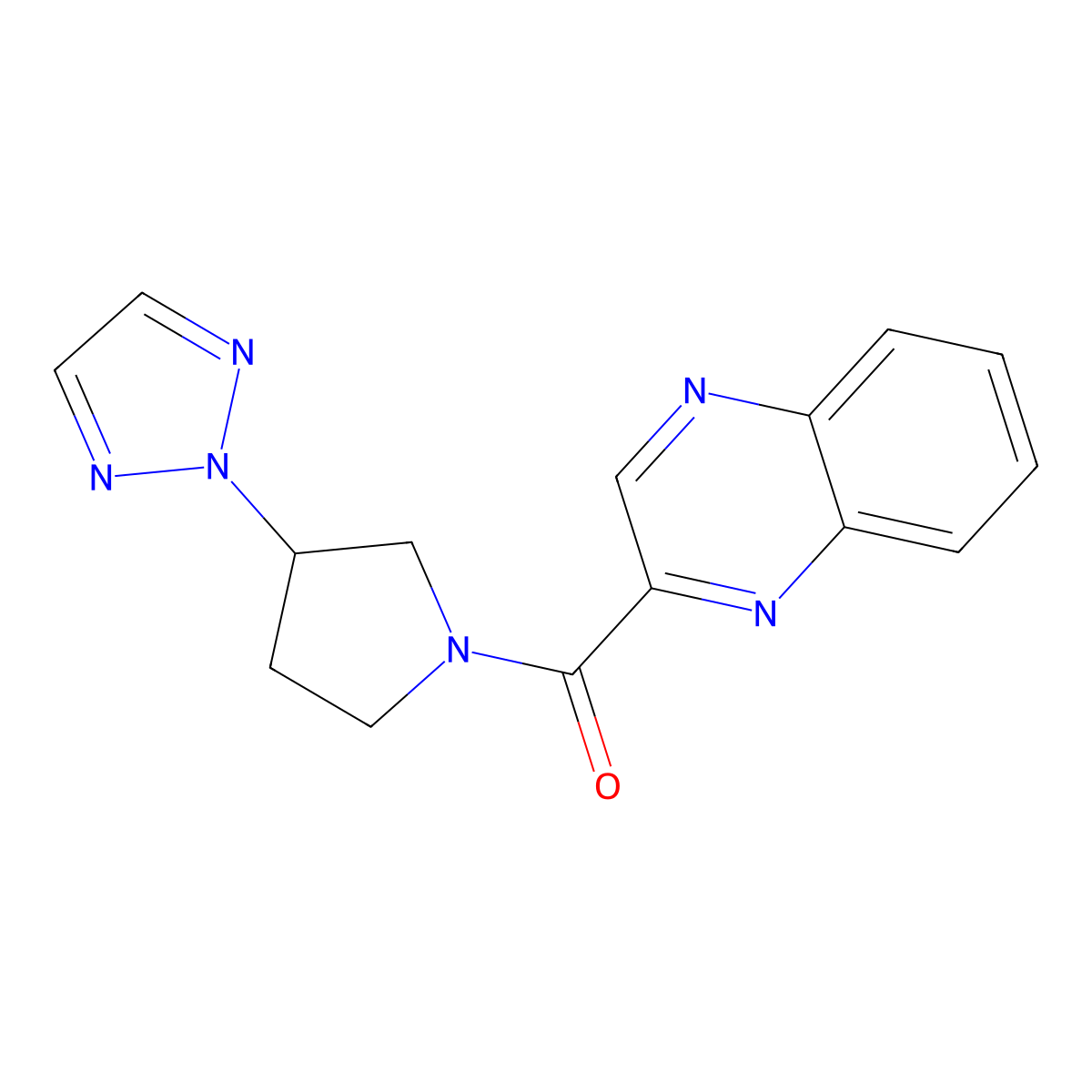 (3-(2H-1,2,3-triazol-2-yl)pyrrolidin-1-yl)(quinoxalin-2-yl)methanone molecular structure, CAS 2034346-39-7