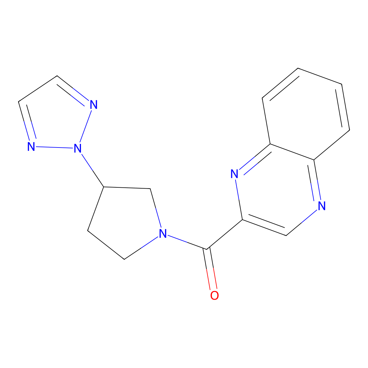 (3-(2H-1,2,3-triazol-2-yl)pyrrolidin-1-yl)(quinoxalin-2-yl)methanone molecular structure, CAS 2034346-39-7