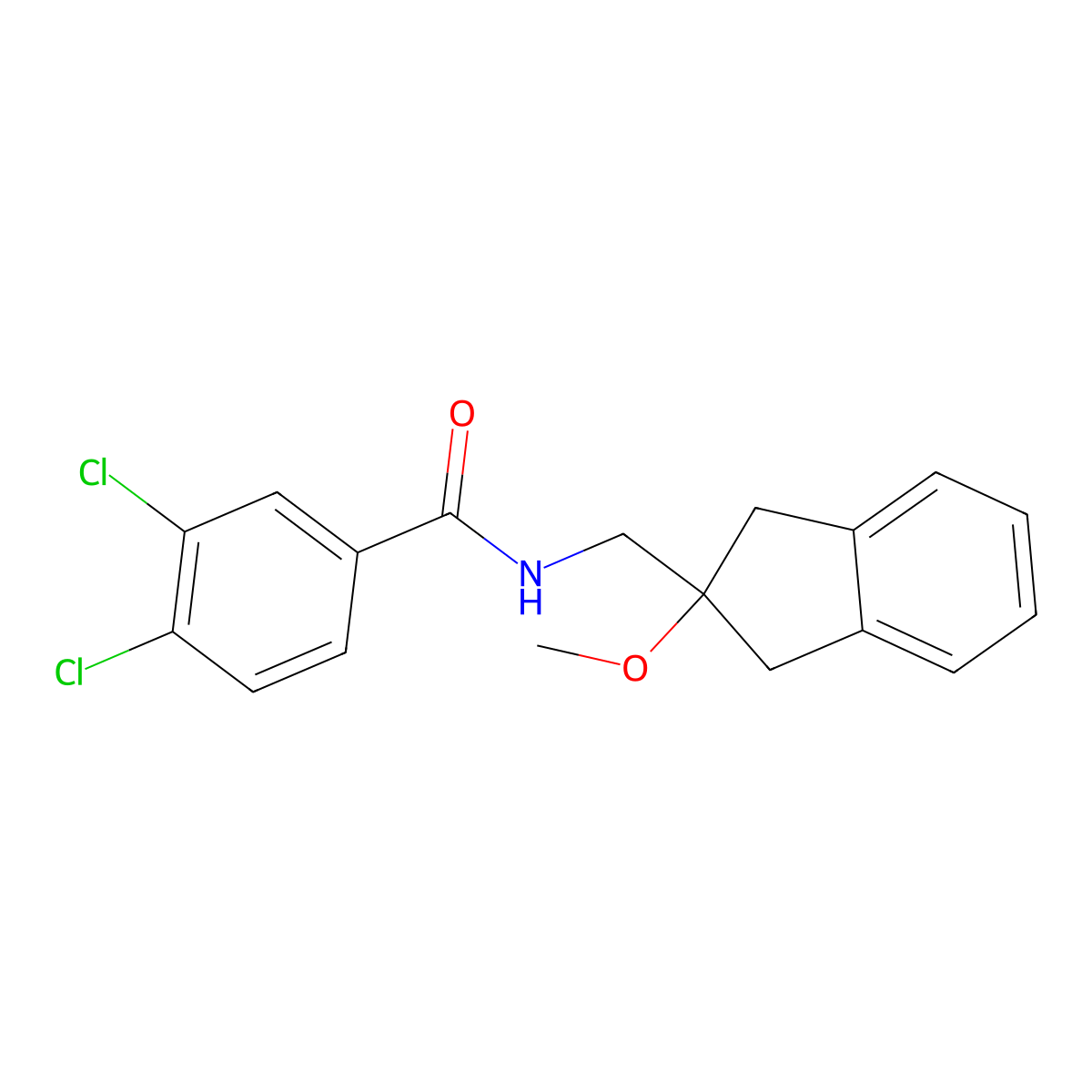 3,4-dichloro-N-[(2-methoxy-2,3-dihydro-1H-inden-2-yl)methyl]benzamide molecular structure, CAS 2034346-46-6