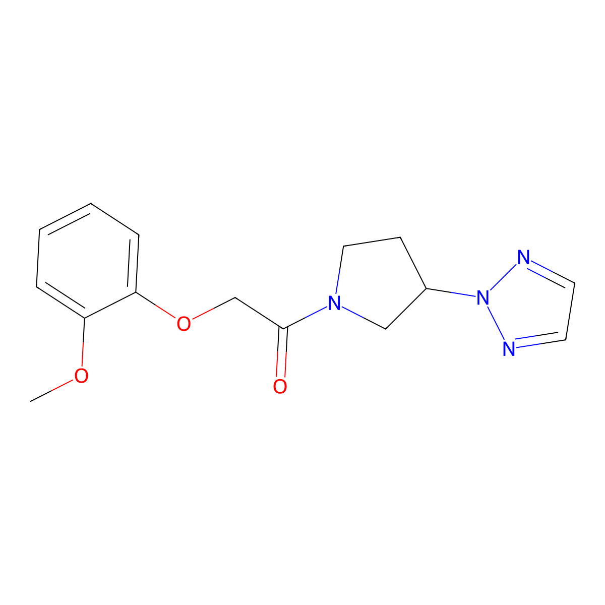 1-(3-(2H-1,2,3-triazol-2-yl)pyrrolidin-1-yl)-2-(2-methoxyphenoxy)ethanone molecular structure, CAS 2034346-47-7