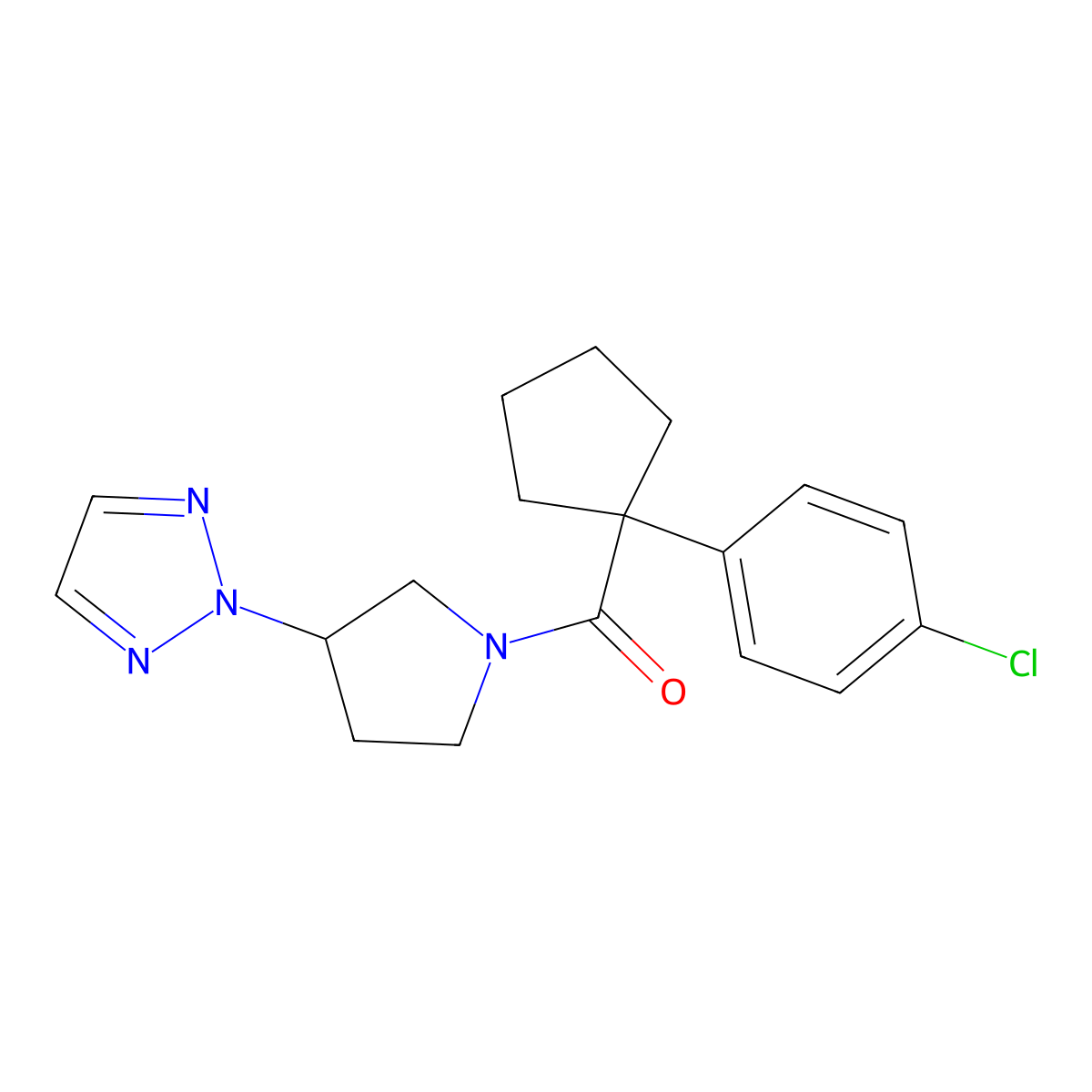 (3-(2H-1,2,3-triazol-2-yl)pyrrolidin-1-yl)(1-(4-chlorophenyl)cyclopentyl)methanone molecular structure, CAS 2034346-49-9