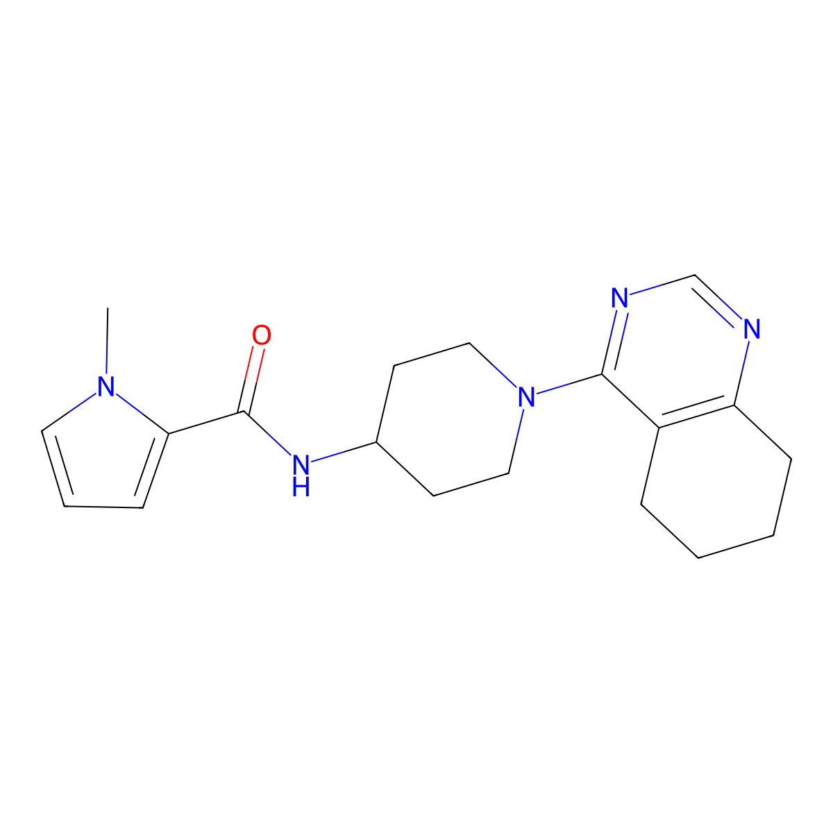 1-methyl-N-[1-(5,6,7,8-tetrahydroquinazolin-4-yl)piperidin-4-yl]-1H-pyrrole-2-carboxamide molecular structure, CAS 2034346-54-6