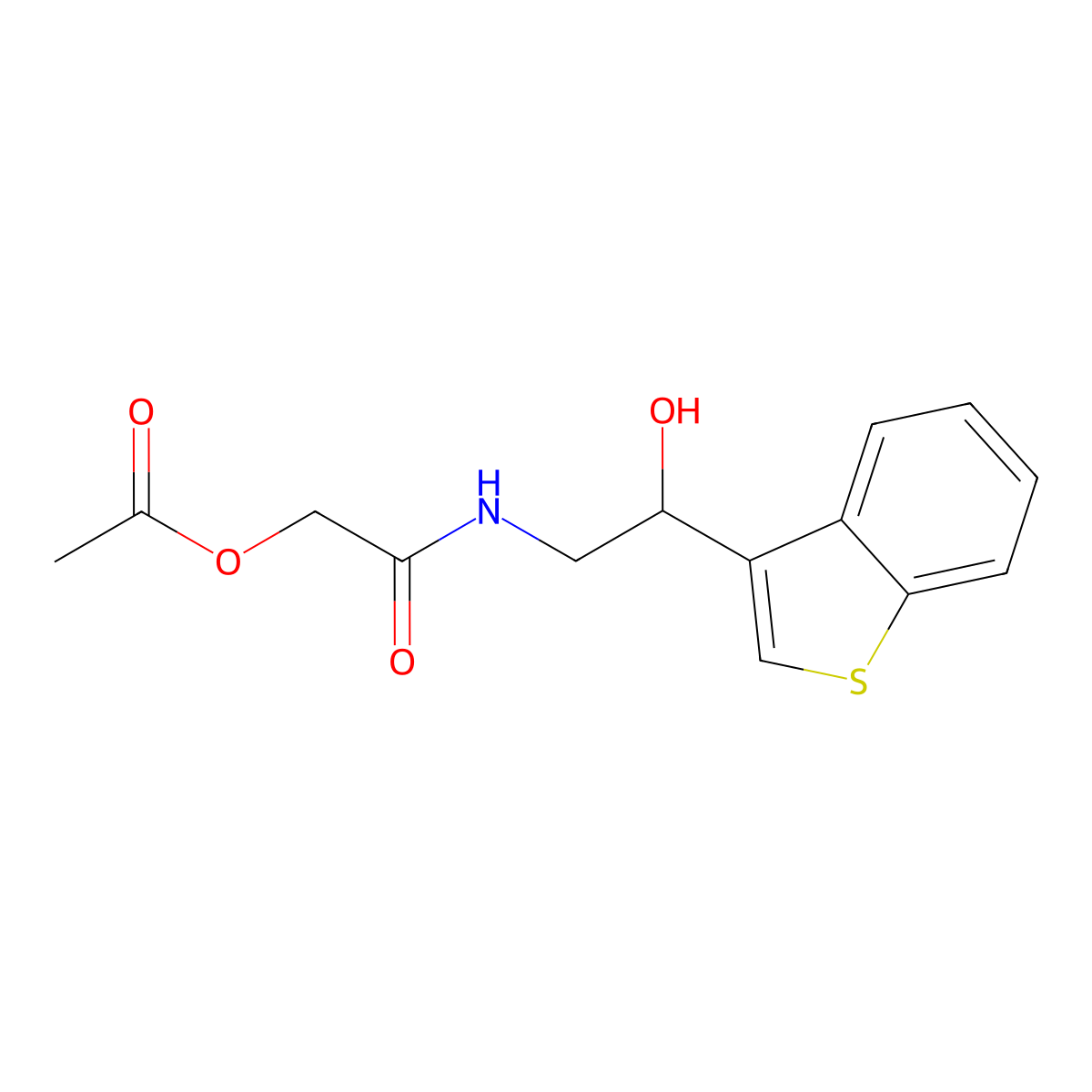 2-((2-(Benzo[b]thiophen-3-yl)-2-hydroxyethyl)amino)-2-oxoethyl acetate molecular structure, CAS 2034346-58-0