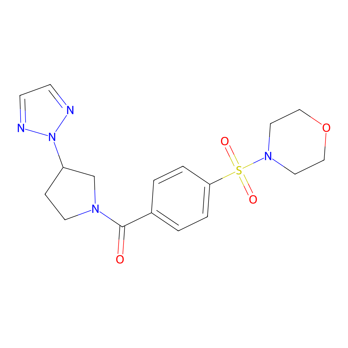(3-(2H-1,2,3-triazol-2-yl)pyrrolidin-1-yl)(4-(morpholinosulfonyl)phenyl)methanone molecular structure, CAS 2034346-59-1