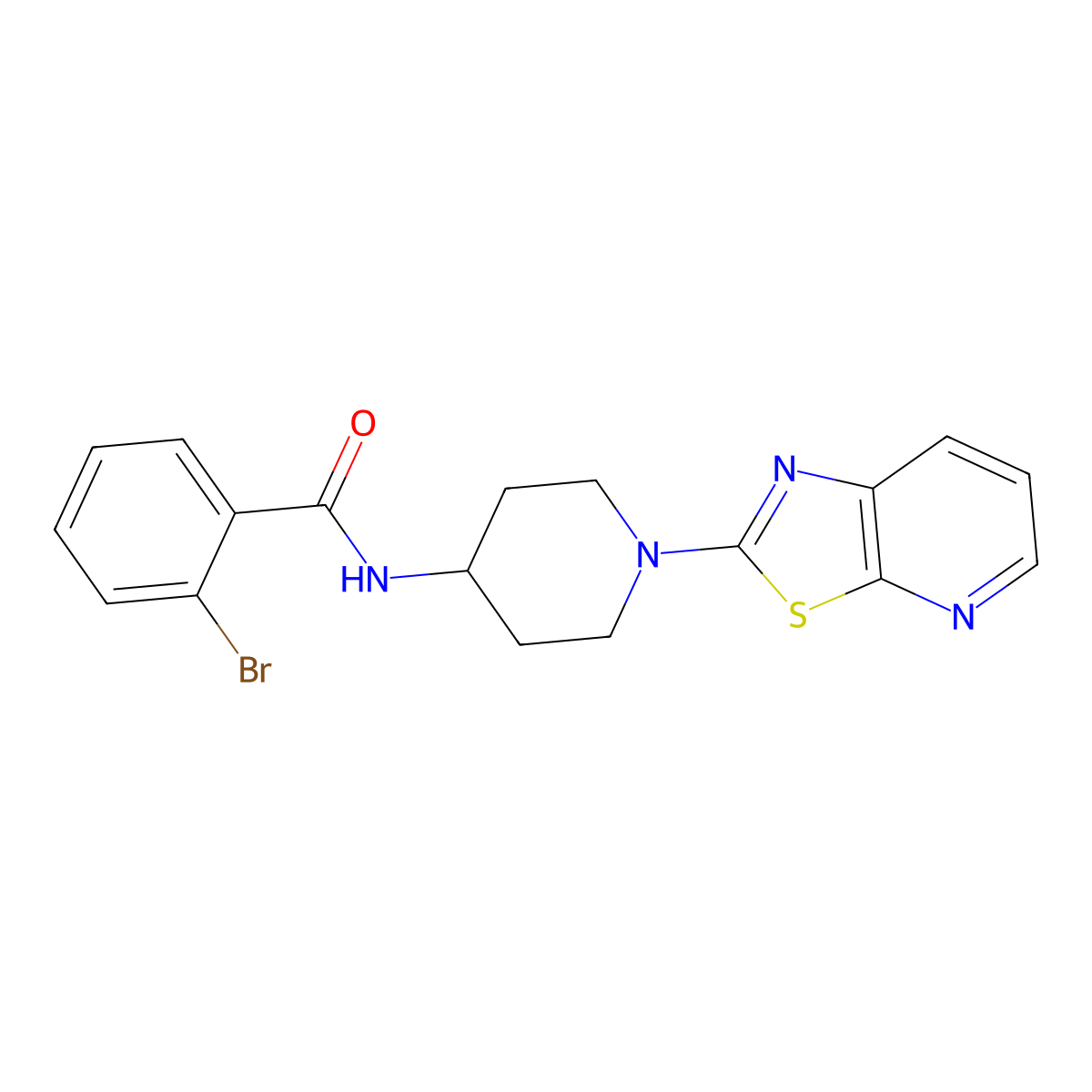 2-bromo-N-(1-{[1,3]thiazolo[5,4-b]pyridin-2-yl}piperidin-4-yl)benzamide molecular structure, CAS 2034346-60-4