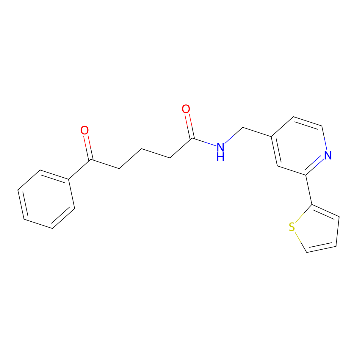 5-oxo-5-phenyl-N-{[2-(thiophen-2-yl)pyridin-4-yl]methyl}pentanamide molecular structure, CAS 2034346-64-8