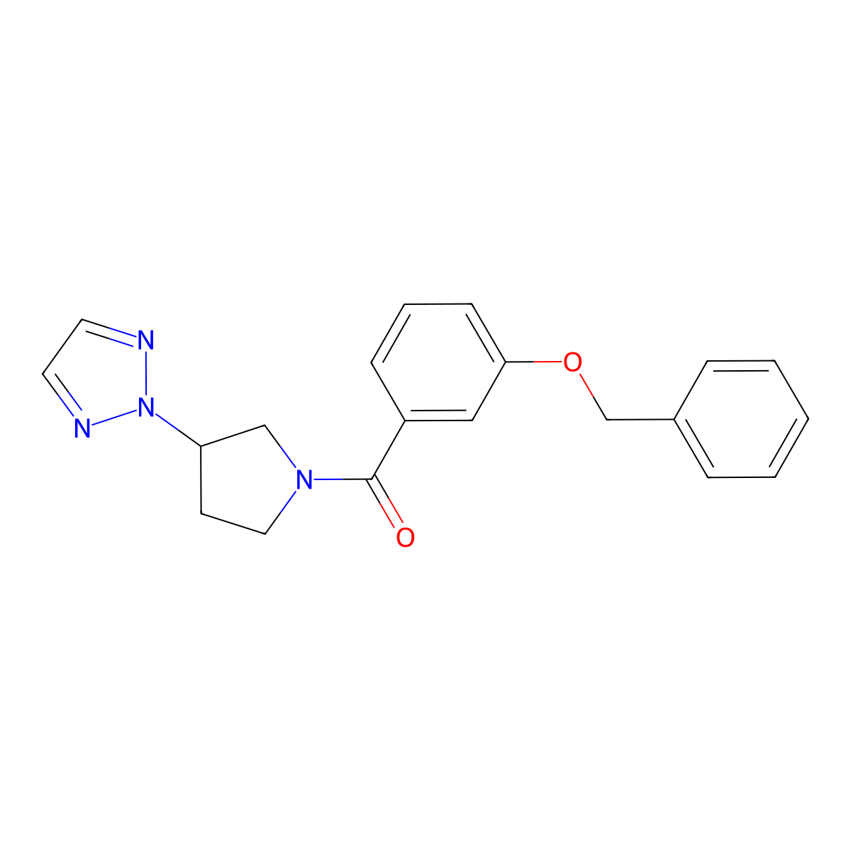 (3-(2H-1,2,3-triazol-2-yl)pyrrolidin-1-yl)(3-(benzyloxy)phenyl)methanone molecular structure, CAS 2034346-67-1