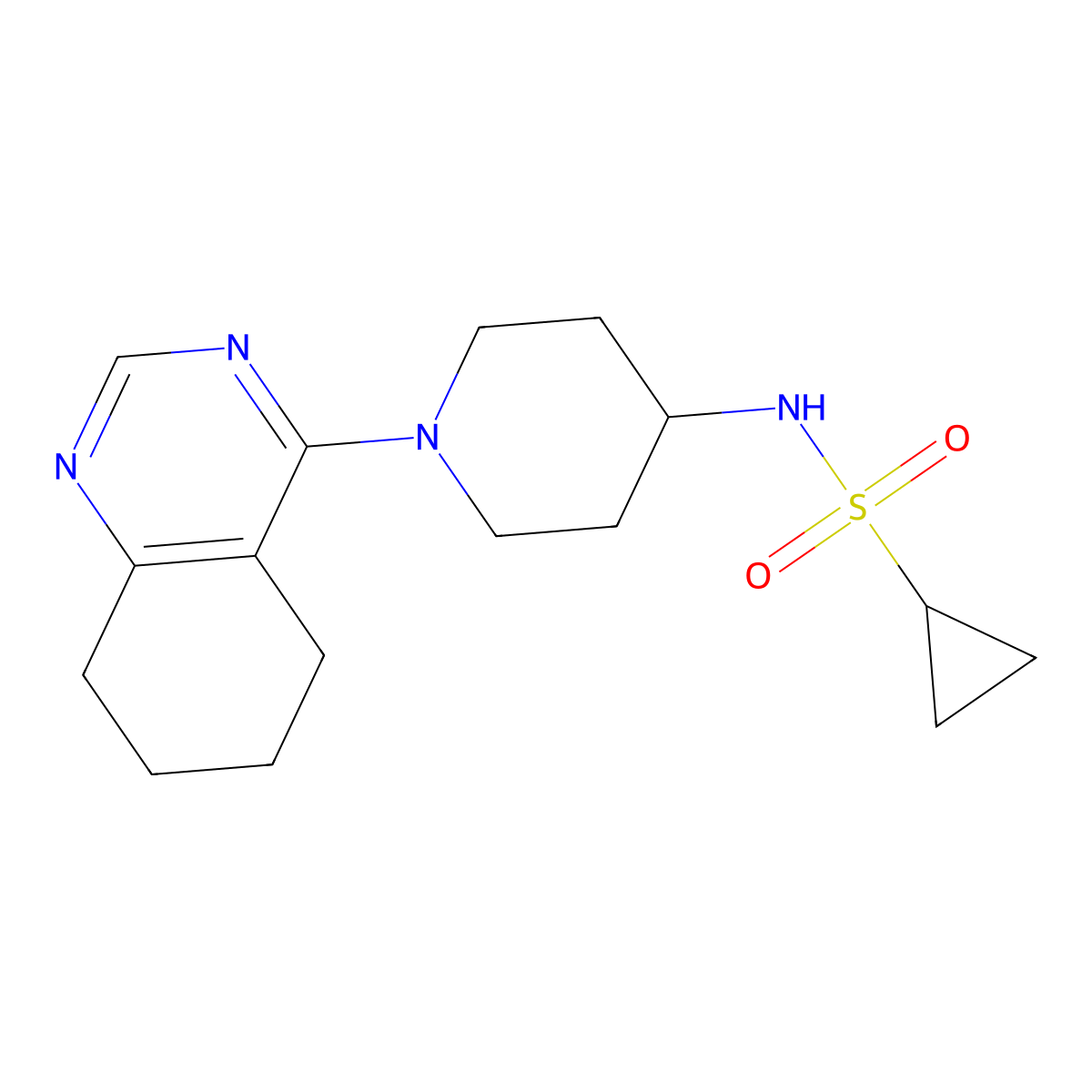 N-[1-(5,6,7,8-tetrahydroquinazolin-4-yl)piperidin-4-yl]cyclopropanesulfonamide molecular structure, CAS 2034346-70-6