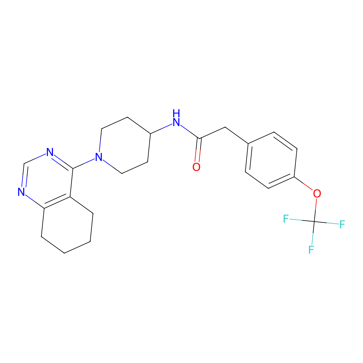 N-[1-(5,6,7,8-tetrahydroquinazolin-4-yl)piperidin-4-yl]-2-[4-(trifluoromethoxy)phenyl]acetamide molecular structure, CAS 2034346-74-0
