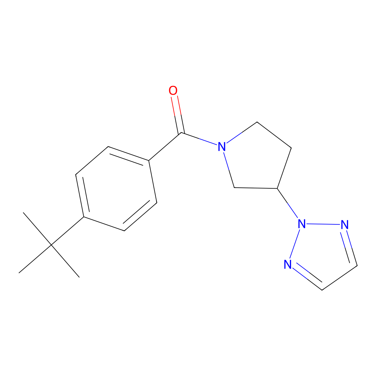 (3-(2H-1,2,3-triazol-2-yl)pyrrolidin-1-yl)(4-(tert-butyl)phenyl)methanone molecular structure, CAS 2034346-89-7