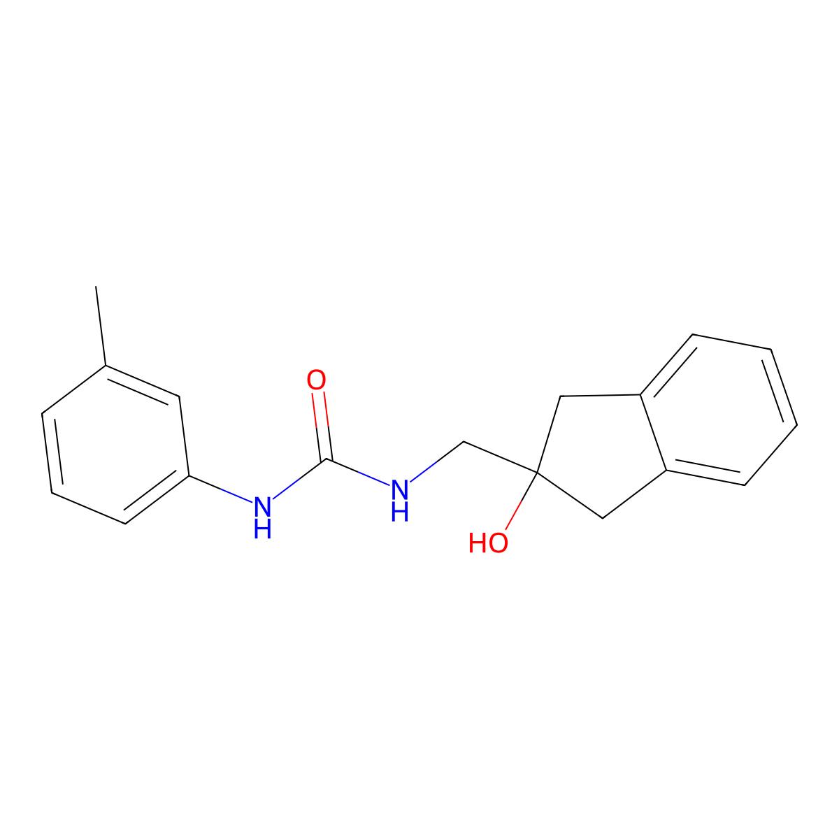 1-((2-hydroxy-2,3-dihydro-1H-inden-2-yl)methyl)-3-(m-tolyl)urea molecular structure, CAS 2034346-93-3