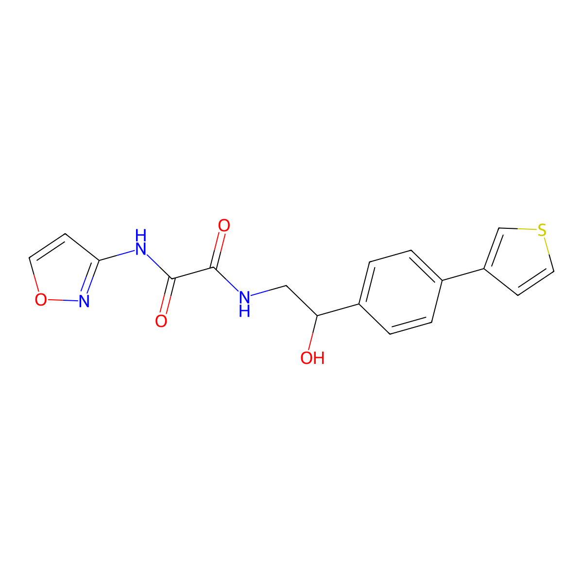 N1-(2-hydroxy-2-(4-(thiophen-3-yl)phenyl)ethyl)-N2-(isoxazol-3-yl)oxalamide molecular structure, CAS 2034346-99-9