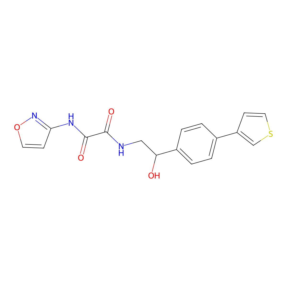 N1-(2-hydroxy-2-(4-(thiophen-3-yl)phenyl)ethyl)-N2-(isoxazol-3-yl)oxalamide molecular structure, CAS 2034346-99-9