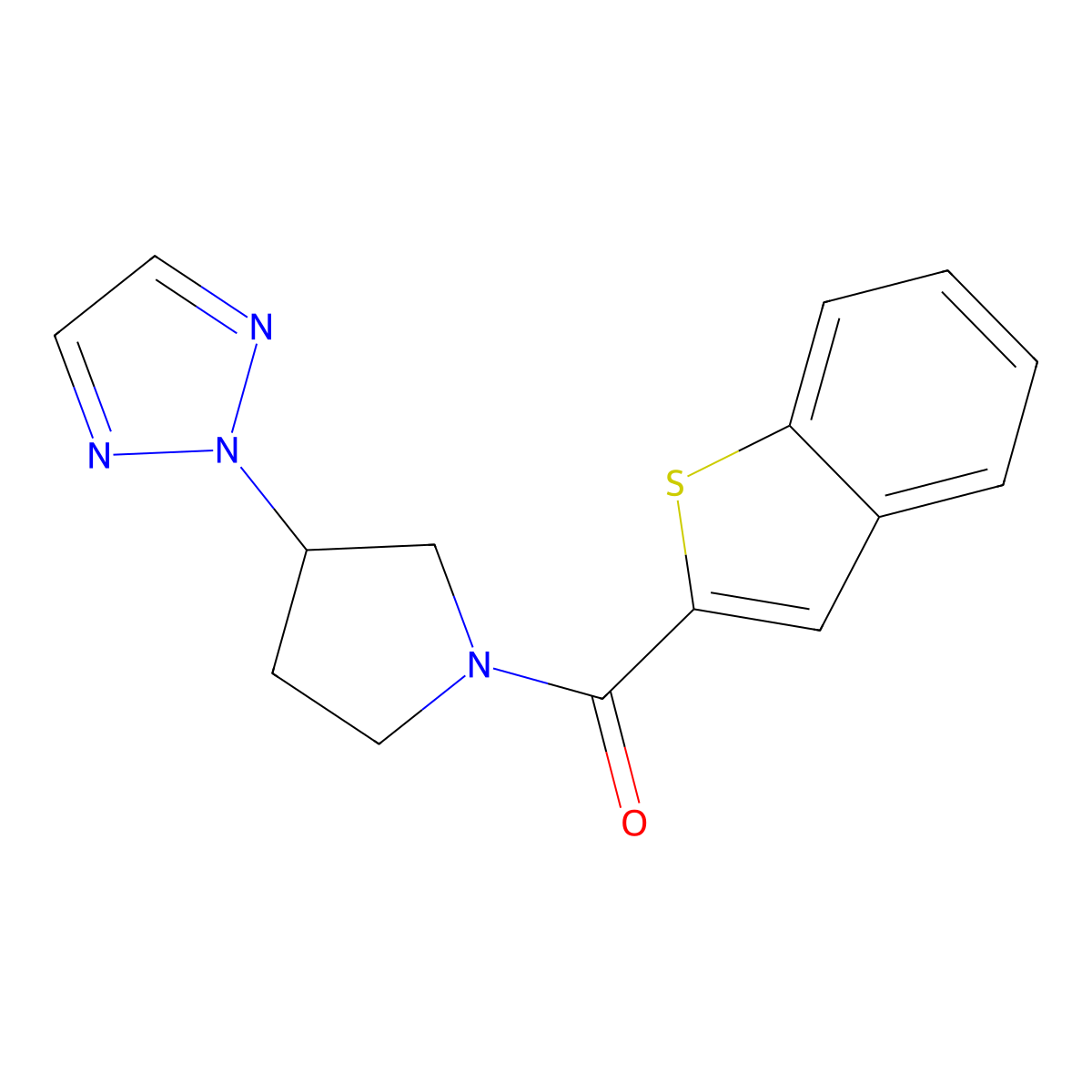 (3-(2H-1,2,3-triazol-2-yl)pyrrolidin-1-yl)(benzo[b]thiophen-2-yl)methanone molecular structure, CAS 2034347-00-5