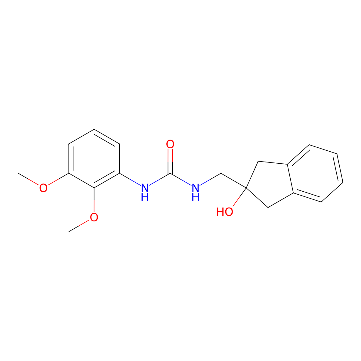 1-(2,3-dimethoxyphenyl)-3-[(2-hydroxy-2,3-dihydro-1H-inden-2-yl)methyl]urea molecular structure, CAS 2034347-03-8