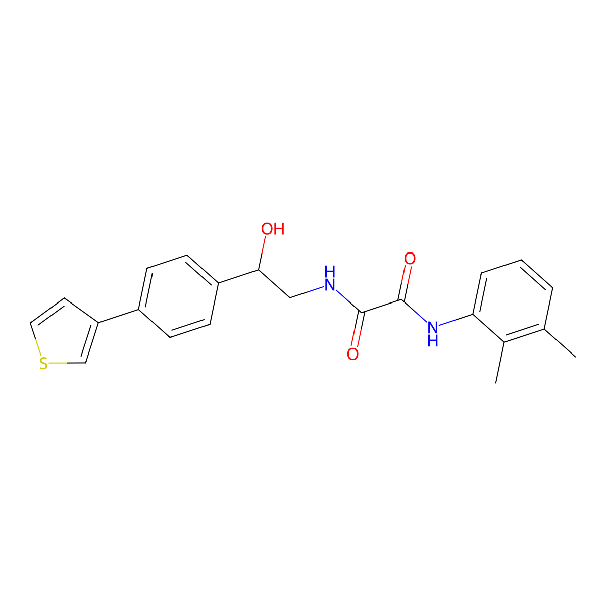 N1-(2,3-dimethylphenyl)-N2-(2-hydroxy-2-(4-(thiophen-3-yl)phenyl)ethyl)oxalamide molecular structure, CAS 2034347-06-1