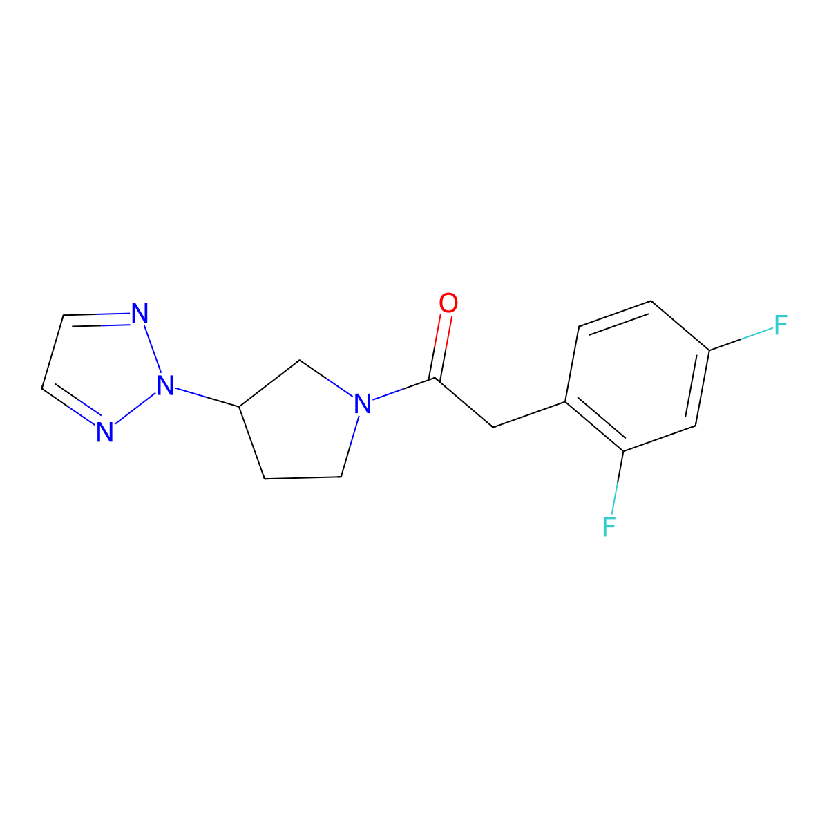 1-(3-(2H-1,2,3-triazol-2-yl)pyrrolidin-1-yl)-2-(2,4-difluorophenyl)ethanone molecular structure, CAS 2034347-07-2