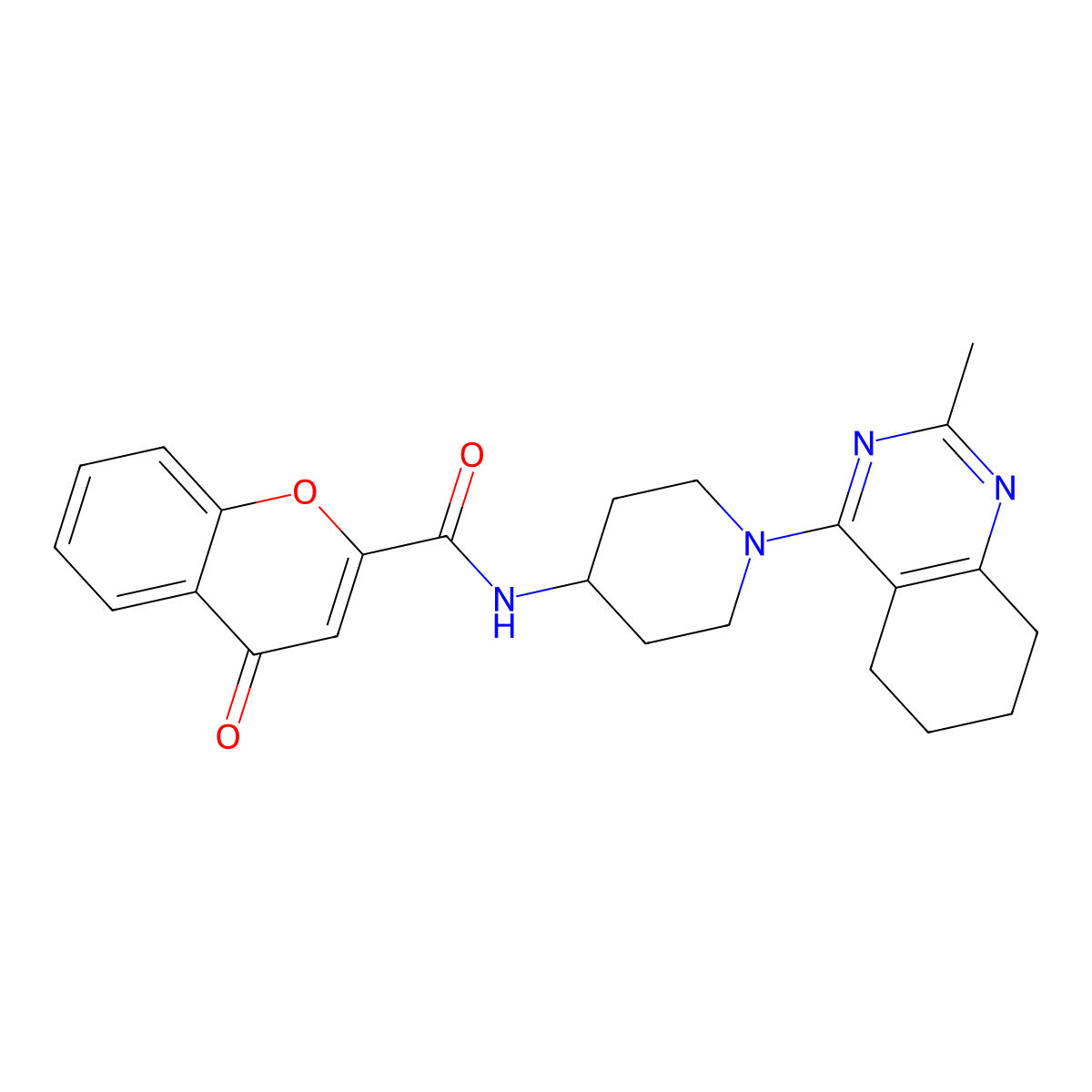 N-[1-(2-methyl-5,6,7,8-tetrahydroquinazolin-4-yl)piperidin-4-yl]-4-oxo-4H-chromene-2-carboxamide molecular structure, CAS 2034347-08-3