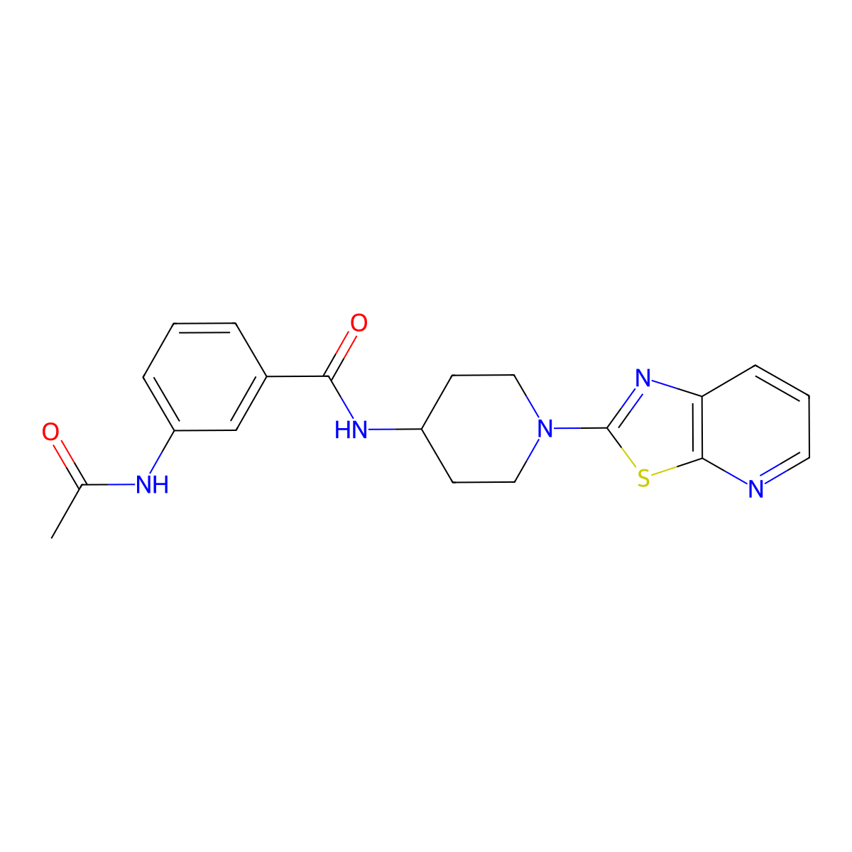3-acetamido-N-(1-(thiazolo[5,4-b]pyridin-2-yl)piperidin-4-yl)benzamide molecular structure, CAS 2034347-09-4