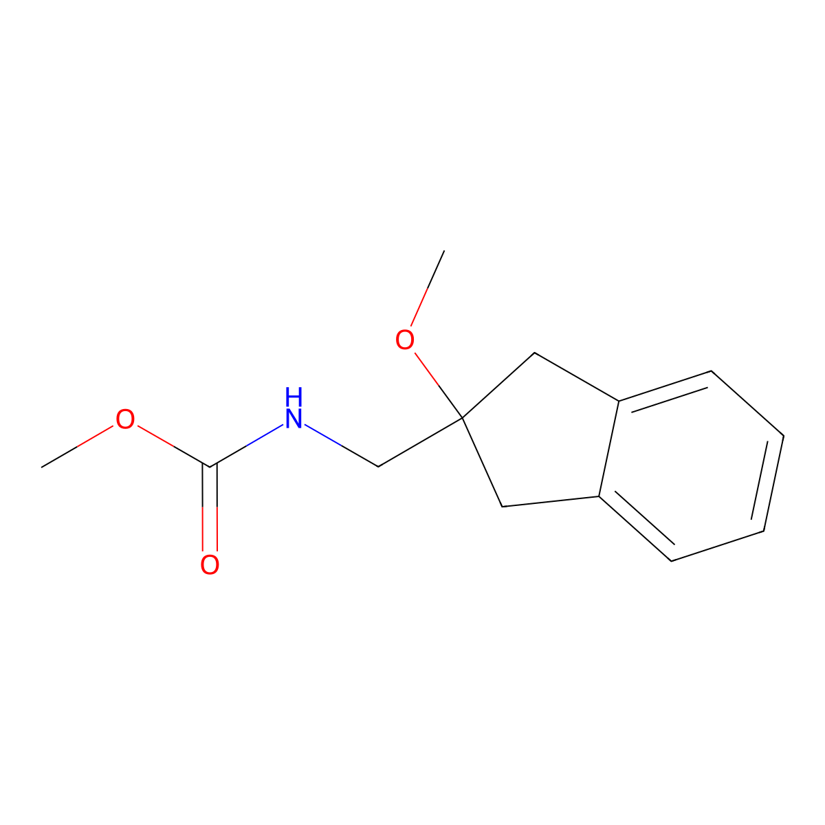 methyl ((2-methoxy-2,3-dihydro-1H-inden-2-yl)methyl)carbamate molecular structure, CAS 2034347-10-7